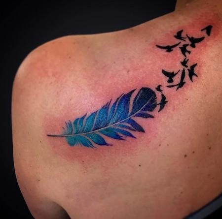 Tattoos - Rick Mcgrath Blue Feather - 141508